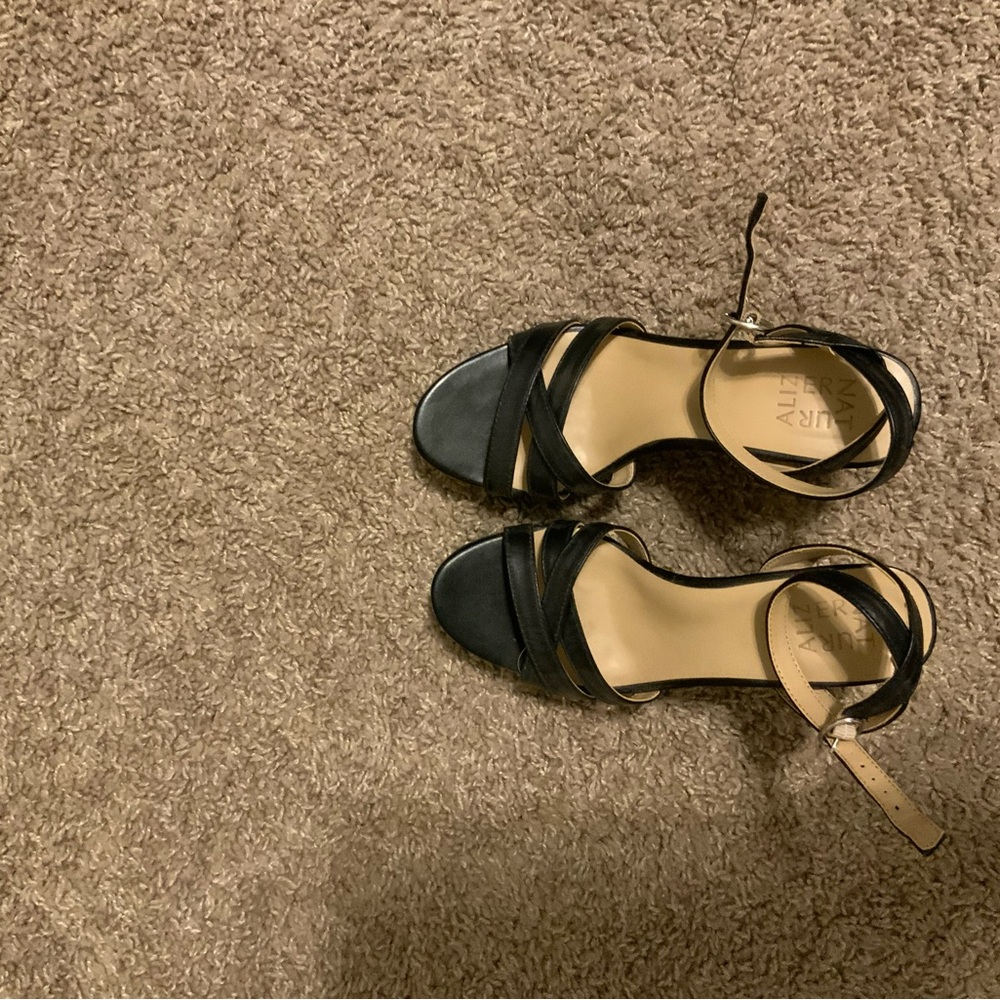 Naturalizer Black Strappy Heels